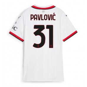 AC Milan Strahinja Pavlovic #31 Udebanetrøje Dame 2024-25 Kort ærmer